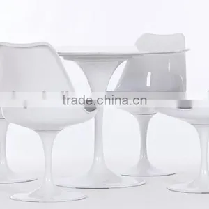 White Eero Saarinen Fiberglass Saarinen Tulip Table Replica thumbnail-6