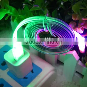 Smile Face Led Light Retractable Usb Data Line , Led Light Usb Charging Data Line, Usb Data Charger Cable thumbnail-5