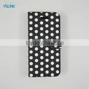 Simple Style PU Leather Case For IPhone 5c With White Spot , Big Magnet and Support Ability That Easy to Watch Video thumbnail-2