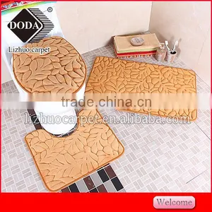 Anti Slip Pvc Backing Memory Foam Soft Foam Material Bathroom Carpet 3 Set thumbnail-1