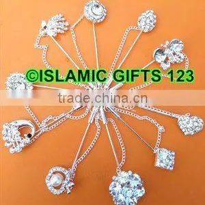 Hijab Pins- Scarf Pins Abaya -Nakab Pins-Islamic Pins-stone Dress Pins thumbnail-5