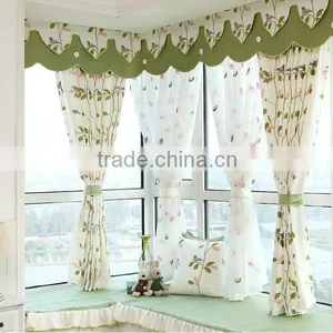 Natural Material Leaf Pattern Embroidered Grommet Curtain thumbnail-5
