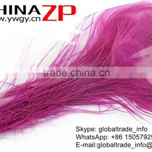 ZPDECOR Leading Supplier Wholesale Cheap Full Eye Dyed Hot Pink Long Peacock Tail Feathers for Sale thumbnail-4