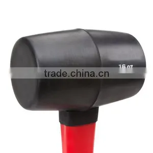 Plastic Mallet, Rubber Mallet Hammer Fiberglass Handle Rubber Mallet, 16-Ounce thumbnail-2
