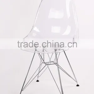 PC Transparent Metalleg Dining Chair thumbnail-1
