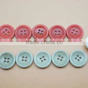 4 Holes High Quality Red&Grey Natural Corozo Nut Buttons for Lady's Clothing thumbnail-1