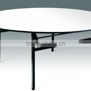 Folding Wood Round Banquet Table thumbnail-1