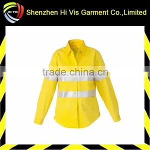 Promote Yellow Hivis Men Long Sleeve Shirt With Reflective Tape thumbnail-1