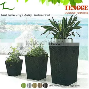 3-Piece Woven Planter Garden Furniture Flowerpot thumbnail-1