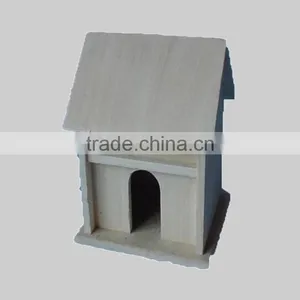 Eco-friendly Unfinished Small Wood Crafts Wooden Decorated Bird House thumbnail-3