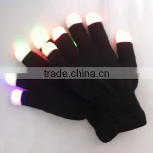 Wholesale LED Light Gloves, Black Acrylic Touch Screen Gloves, Custom Fashion Black Gloves thumbnail-2