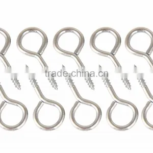 Silver Color Zinc Plated Metal Cup Hooks Eye Shape Screw Hooks Self-tapping Screws Hooks Ring thumbnail-5