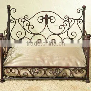 Wrought Iron Antique Brown Metal Dog Bed thumbnail-1
