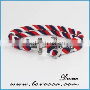 New Arrival Wholesale Multilayer Handmade Nautical Rope Hook Men Anchor Bracelet thumbnail-5