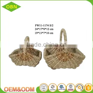 Hand Woven Fruit Seagrass Basket With Handle thumbnail-1