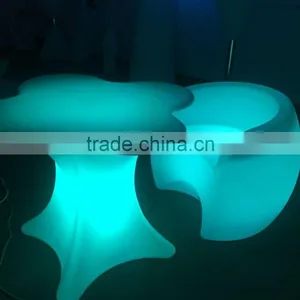 Modern Classic Plastic Colorful Lighting Illuminated RGB LED Chair With Table thumbnail-4