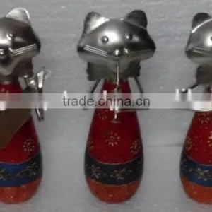 IRON/WOODEN CAT MUSICIANS SET OF 5 thumbnail-1