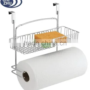 New Design Over the Cabinet Paper Towel Holder Rack and Storage Shelf - Chrome thumbnail-2