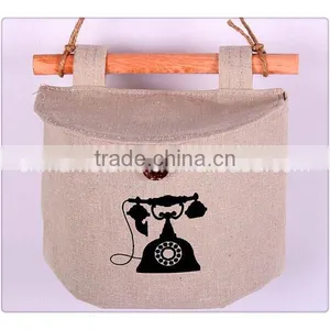 Wholesale Cotton Four Semicircular Hanging Bag With Natural Wood Stick ,and With Picture as Show thumbnail-5