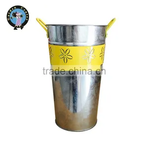 Flower Colored Zinc Metal Flower Pot thumbnail-1