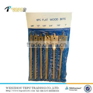 6 Pcs Flat Wood Bit Set Wood Bit Flat Wood Bits 3/8" 1/2" 5/8" 3/4" 7/8" 1" thumbnail-1
