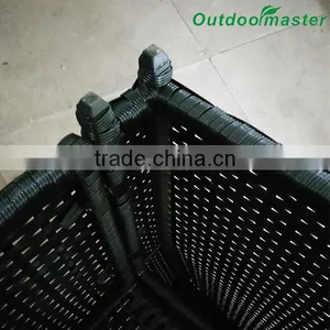 Factory Production 4pcs Assembled Cushioned Black Wicker Sofa Set thumbnail-5