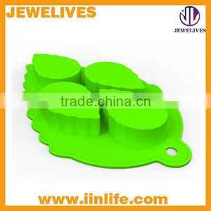 4 Mint Leaves Tray Silicone Ice Cube Mold With Hanging Hole thumbnail-1