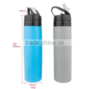 2017 New Portable High Quality BPA Free Silicone Collapsible Foldable Water Bottle thumbnail-1