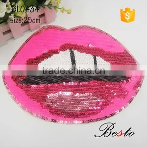 Unique Sexy Pink Lip Sequin Appliques for Kids Clothing thumbnail-1