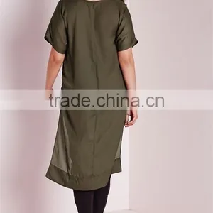 Tops for Women 2016 Plus Size Cap Sleeve Fancy Chiffon Tops HST3801 thumbnail-2