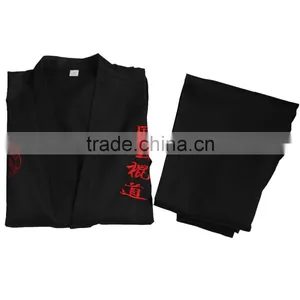 Custom Made Good Fabric Karate Uniform Breathable Fabric Black Karate gi Karate Uniforms Martial Arts Uniforms Short Sleeve thumbnail-1