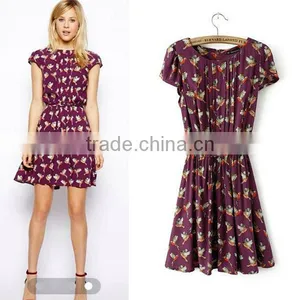 HD-D124 Elegant Fashion Floral Women Dress/casual Ladies Dress thumbnail-1