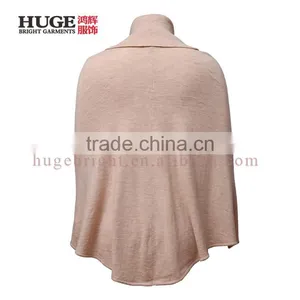 Loose Turtle Neck Wool Poncho Women Knit Sweater Wholesale thumbnail-2
