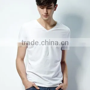 Cotton T-shirt for Men/men's Short Sleeve t Shirt/shirts for Men v Neck thumbnail-4