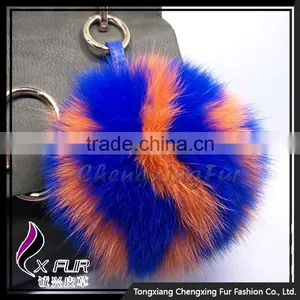 CX-R-55 Real Fox Fur Custom Keychain Fur Ball Pompom Girls Bag Charm thumbnail-4