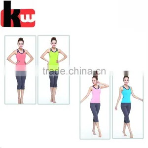 New Fitness 2017 Women Yoga Sets Tank Tops&Sports Pants Ladies Running Gym thumbnail-1