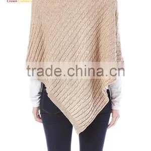 New Fashion Wrap Poncho Cable Cotton Ponchos thumbnail-5