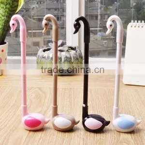 0.5mm Black Ballpoint Pen Customizable Swan Shape Gel Pen Office Stationry thumbnail-1