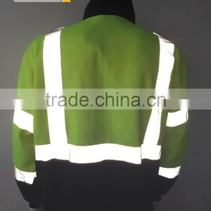 Contrast Safety Sweatshirt With Reflective Tape and Zipper thumbnail-4