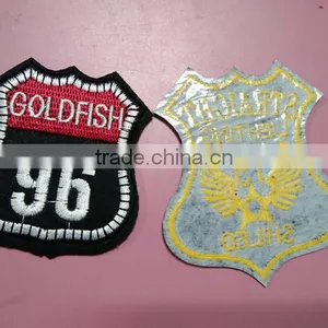 Custom Hot Sell High Quality Embroidery Patch Cheap Sheild Badges for Garments thumbnail-2