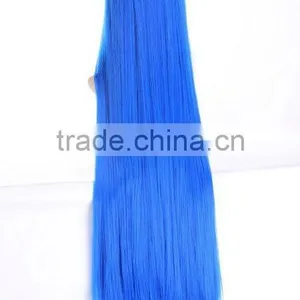 Chinese Wig Factory and Artificial Wig Suppliers in Yiwu Market,Wigs Wholesale and Distribution,Blue Straight Long Wig for Party thumbnail-1