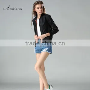 2017 Spring Black Bombers Woman Wears Wholesale Waterproof Fashion Quilted Bombers thumbnail-6
