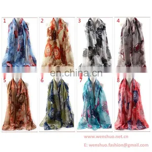 2016 Spring New Splash-ink Circle Printed Tippet Scarf Wholesale thumbnail-3