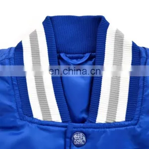 Fashion Design Custom Print Logo Pattern Mens Satin Baseball Varsity Jacket Quilted College Team Jackets thumbnail-3
