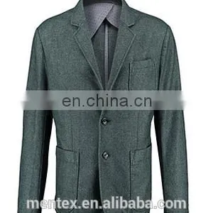Men's Green Twill Blend Casual Blazer 2016 Spring/Summer thumbnail-1