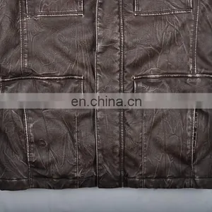 Lastest Fashion Diamond Thin Quilted Stylish Men Long Leather Coat thumbnail-5