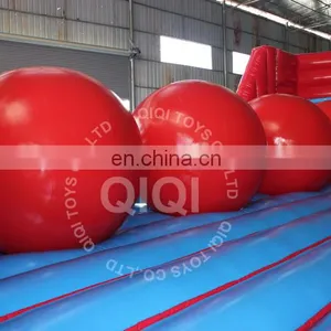 0.55mm PVC Tarpaulin Kids Funny Inflatable Leaps n Bounds Red Ball Game Course for Sale thumbnail-4