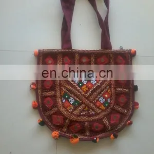 2015 Handmade Ethnic Antique Banjara Bohemian Shoulder Bags Embroidery Work Hand Bags for Girls Online Sale at Cheap Price thumbnail-1