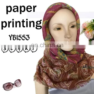 2017 Zhejiang Provence Top Fashion Double Printing Digital Printing Polyester Scarf Factory Hot Sell Malaysia Hijab thumbnail-1