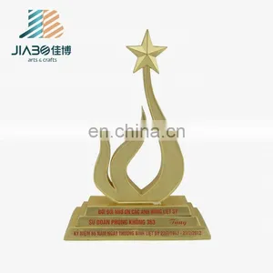 Custom Design 24k Gold Plated Metal Star Trophy thumbnail-1